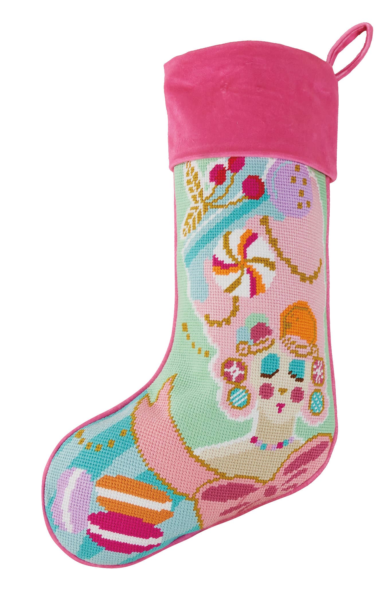 Marie Sweet Embroidered Needlepoint Stocking