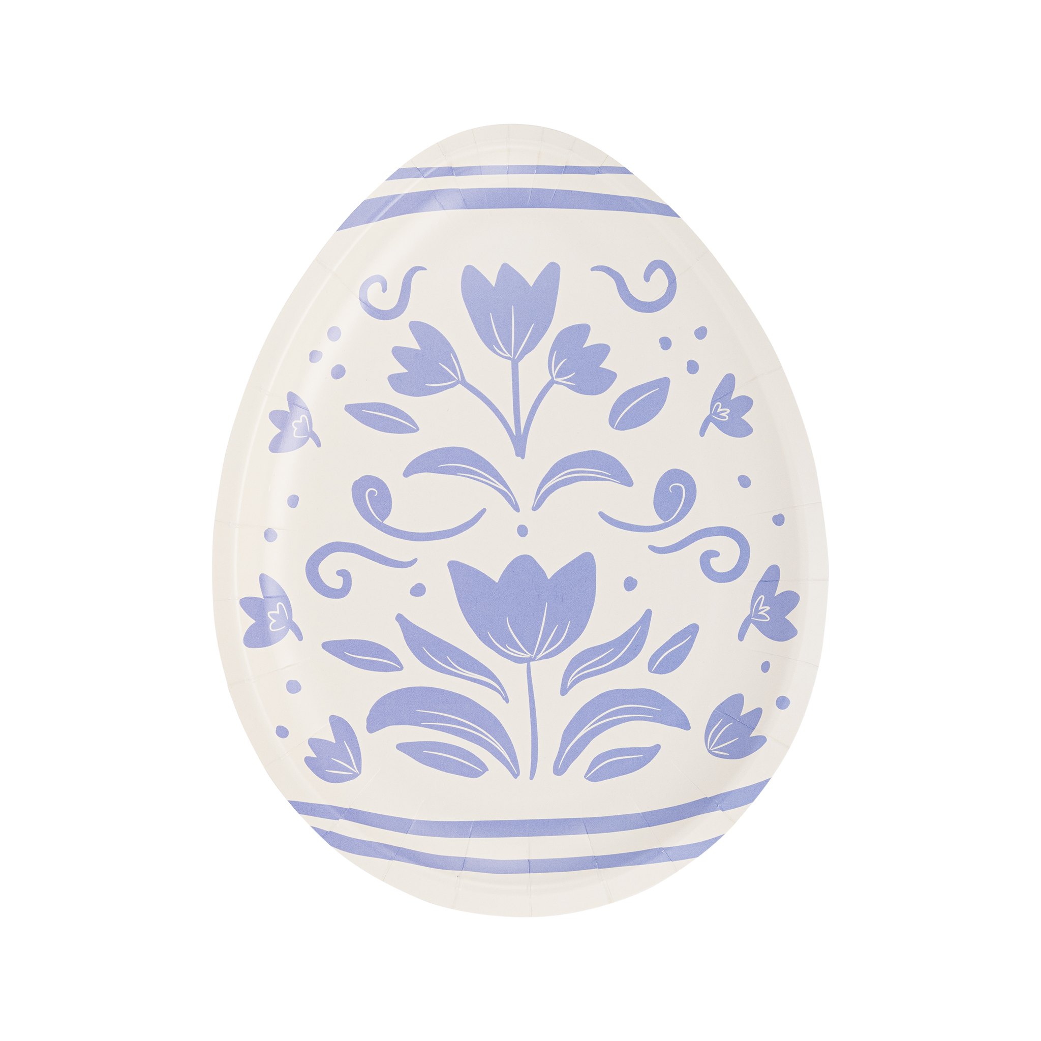 Floral Egg Shaped Paper Plate